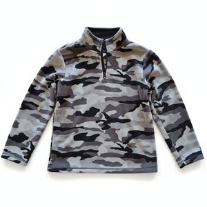 A Children’s Place Boys Fleece Pullover Size M 7/8  Black/Grey Camouflage